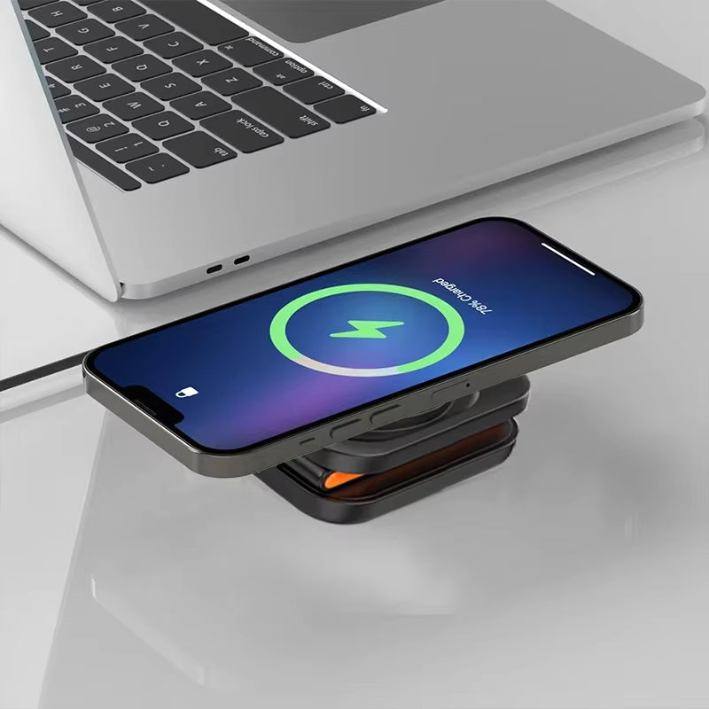 3-in-1 Foldable Magnetic Wireless Charging Station | Fast Charger for iPhone, Apple Watch & AirPods